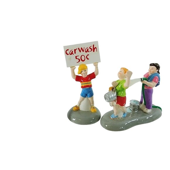 Dept 56 Original Snow Village Collection "Car Wash Fundraiser" Orig Box 2 Piece - Picture 7 of 9